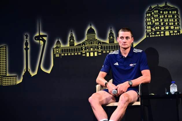 Tour de France 2026 Media Activities 02 07 2026 BARCELONA, SPAIN - JULY 02 : Van Der Poel Mathieu (NED) of Alpecin - Premier Tech speaking with the media during a press conference, PK, Pressekonferenz prior to the 113rd edition of Tour de France 2026, on July 2, 2026 in Barcelona, Spain, 02 07 2026 Barcelona Spain  Copyright: xPeterxDexVoechtx