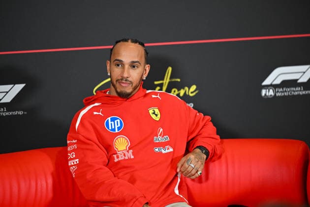 Formula 1, Silverstone, UK, 02 July, 2026. 02 July 2026. Lewis Hamilton, Ferrari, during the Drivers Media Interview at the Formula 1 Pirelli British Grand Prix at Silverstone, Northamptonshire, UK., Credit:Lee Floyd Lee Floyd - B3214 Avalon UK, Northamptonshire, London, Silverstone  Copyright: xLeexFloydx xLeexFloydx-xB3214x xAvalonx 1113965169