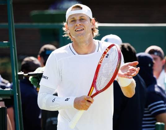 Belgian Zizou Bergs celebrates after winning a tennis match against Portuguese Faria, in the second round of the Men s singles at the Wimbledon grand slam tennis tournament in London, Britain, Thursday 02 July 2026. BENOITxDOPPAGNE  x180180962x