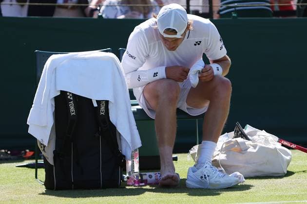 The Championships Wimbledon 2026- DAY 4- 02 07 2026 Great Britain, London, All England Lawn Tennis Club, The Championships Wimbledon 2026 - DAY 4- 02 07 2026 Belgian player Zizou Bergs (BEL) pictured during his second round against Jaime Faria (POR) in London , All England Lawn Tennis Club at The Championships Wimbledon 2026 LONDON GREAT BRITAIN  Copyright: xMélaniexJeusettex