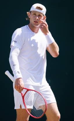 Belgian Zizou Bergs reacts during a tennis match against Portuguese Faria, in the second round of the Men s singles at the Wimbledon grand slam tennis tournament in London, Britain, Thursday 02 July 2026. BENOITxDOPPAGNE  x180181493x