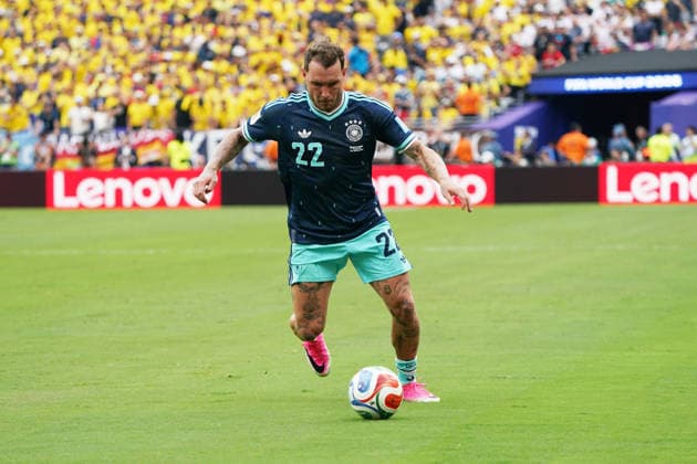 Football , World Cup 2026, FIFA World Cup 2026, Football World Cup , Canada United States, Mexico 2026, Ecuador vs Germany Ecuador vs Germany Group stage, Groups E , 25 06 2026, MetLife Stage New York New Jersey David Space, Germany, Germany, ger Action shot Single image, Photo Chai from the Laage FIFA Regulations Prohibit any Use of Photographs AS Image sequences and Or Quasi Video Editorial Use ONLY, Ecuador Germany