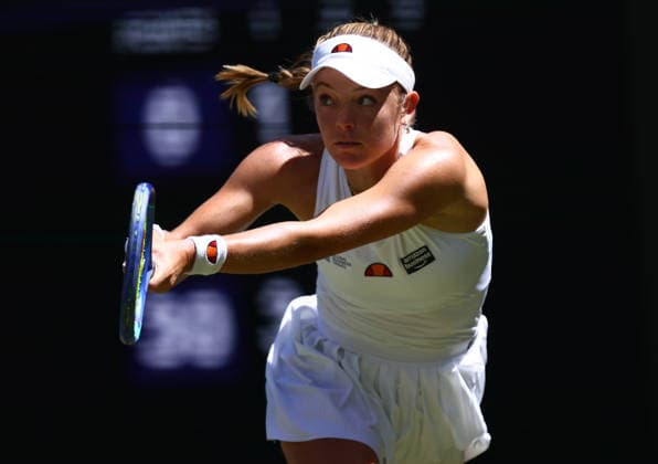 Wimbledon Championships 2026, Day One, AELTC Wimbledon, London, UK - 02 07 2026 Katie Swan (GBR) in action during her second round match against Madison Keys (USA) in the 2026 Wimbledon Championships at the AELTC London London AELTC Wimbledon London GBR, UK NEWSPAPERS OUT Copyright: xMarkxGreenwoodx