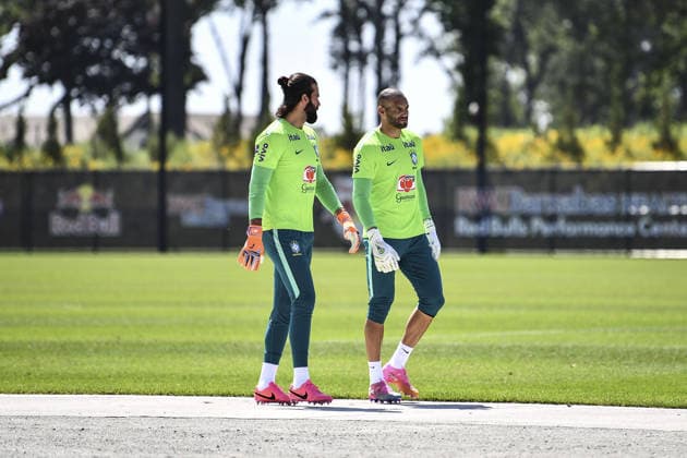 Alisson and Weverton enter training at their New Jersey base the Columbia Park Training Facility in Morristown, NJ, United States. (Photo by Rebekah Wynkoop SPP)  Copyright: xRebekahxWynkoop SPPx Sportspressphoto_SPR182701