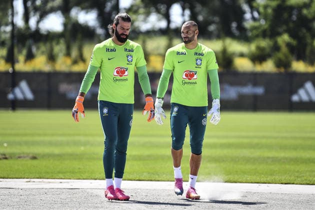 Alisson and Everton enter training at their New Jersey base the Columbia Park Training Facility in Morristown, NJ, United States. (Photo by Rebekah Wynkoop SPP)  Copyright: xRebekahxWynkoop SPPx Sportspressphoto_SPR182702