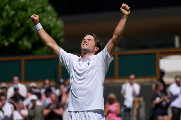 2026-07-02 The Championships - Wimbledon 2026 - Day Four LONDON, UNITED KINGDOM - JULY 2: Arthur Fery of United Kingdom during Day Four of the The Championships - Wimbledon 2026 at All England Lawn Tennis and Croquet Club on July 2, 2026 in London, England. (Photo by Marleen Fouchier BSR Agency) London United Kingdom Content not available for redistribution in The Netherlands directly or indirectly through any third parties. Copyright: xBSRxAgencyx