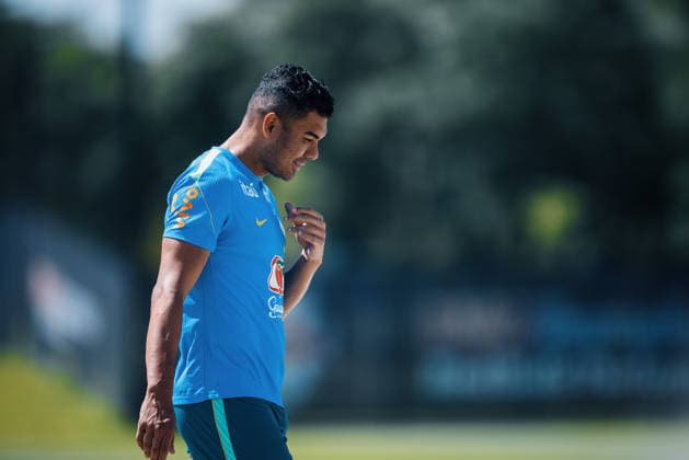Treino da Seleção Brasileira NOVA JERSEY, NJ - 02.07.2026: TREINO DA SELEcaO BRASILEIRA - Casemiro during a training session with the Brazilian national team, Nationalteam at the New York Red Bulls training center in Morristown, New Jersey, United States. The Brazilian team faces Norway on Sunday in the Round of 16 of the 2026 FIFA World Cup, WM, Weltmeisterschaft, Fussball (Photo: Marcelo Machado de Melo Fotoarena) x2977035x  MarceloxMachadoxdexMelo