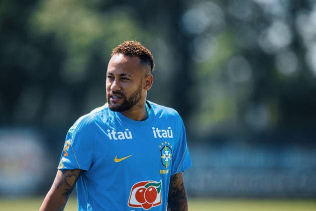 Treino da Seleção Brasileira NOVA JERSEY, NJ - 02.07.2026: TREINO DA SELEcaO BRASILEIRA - Neymar Jr. during a training session with the Brazilian national team, Nationalteam at the New York Red Bulls training center in Morristown, New Jersey, United States. The Brazilian team will face Norway on Sunday in the Round of 16 of the 2026 FIFA World Cup, WM, Weltmeisterschaft, Fussball (Photo: Marcelo Machado de Melo Fotoarena) x2977044x  MarceloxMachadoxdexMelo