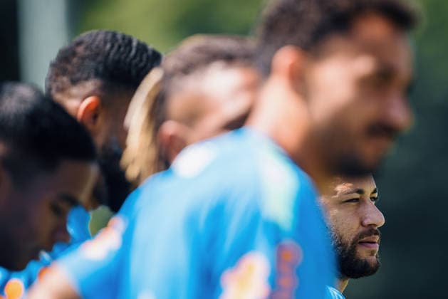Treino da Seleção Brasileira NOVA JERSEY, NJ - 02.07.2026: TREINO DA SELEcaO BRASILEIRA - Neymar Jr. during a training session with the Brazilian national team, Nationalteam at the New York Red Bulls training center in Morristown, New Jersey, United States. The Brazilian team will face Norway on Sunday in the Round of 16 of the 2026 FIFA World Cup, WM, Weltmeisterschaft, Fussball (Photo: Marcelo Machado de Melo Fotoarena) x2977047x  MarceloxMachadoxdexMelo