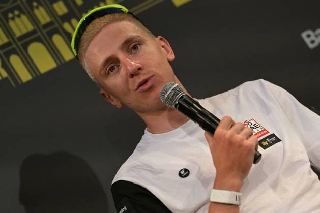 Slovenian Tadej Pogacar of UAE Team Emirates-XRG pictured during a press conference, PK, Pressekonferenz ahead of the 2026 Tour de France cycling race, Thursday 02 July 2026, in Barcelona, Spain. The 113th edition of the Tour de France starts on Saturday 4 July in Barcelona, Spain, and will finish in Paris, France on the 26th of July. DAVIDxPINTENS  x180185744x