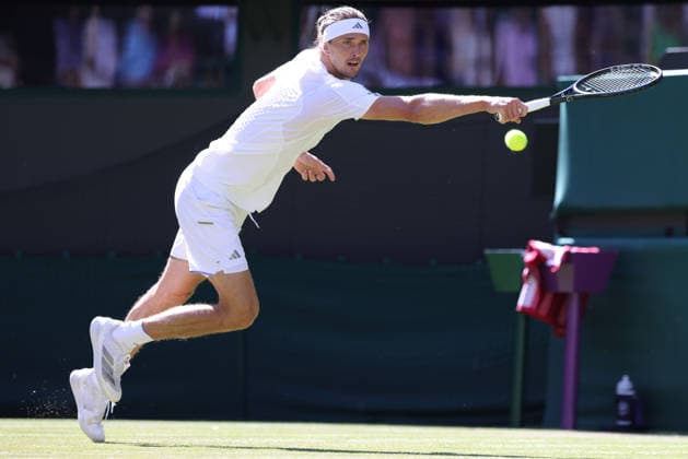 Alexander Zverev GER, during second round of 2026 All England Lawn Tennis Championships at Wimbledon, mens singles, London, 02 07 2026; - *** Alexander Zverev (GER), during the second round of the 2026 All England Lawn Tennis Championships at Wimbledon, men s singles, London, July 2, 2026 