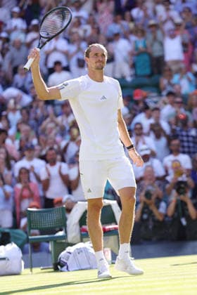 Alexander Zverev GER, during second round of 2026 All England Lawn Tennis Championships at Wimbledon, mens singles, London, 02 07 2026; - *** Alexander Zverev (GER), during the second round of the 2026 All England Lawn Tennis Championships at Wimbledon, men s singles, London, July 2, 2026 