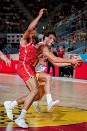 July 2, 2026, Madrid, Madrid, Spain: Mario Sant-Supery of Spain in action during the 2027 Basket World Cup qualifier match played between Spain and Denmark at Caja Magica on July 02, 2026 in Madrid, Spain. Madrid Spain - ZUMAa181 20260702_zaa_a181_032 Copyright: xAngelxPerezxMecax