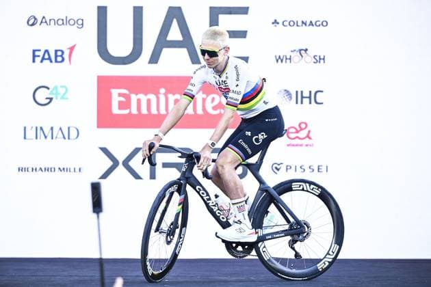 Slovenian Tadej Pogacar of UAE Team Emirates-XRG pictured at the team presentation of the 2026 Tour de France cycling race, Thursday 02 July 2026, in Barcelona, Spain. The 113th edition of the Tour de France starts on Saturday 4 July in Barcelona, Spain, and will finish in Paris, France on the 26th of July. JASPERxJACOBS  x180193517x