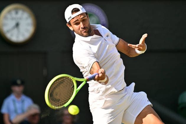 Wimbledon Tennis Championships 2026 - Day 4 LONDON, UNITED KINGDOM - July 02 : Matteo Berrettini of Italy plays in the Mens singles second round match against Arthur Fils of France during day four of The Wimbledon Tennis Championships at All England Lawn Tennis and Croquet Club on July 02, 2026 in London, United Kingdom. Ray Tang Anadolu London United Kingdom. Editorial use only. Please get in touch for any other usage.  Copyright: x2026xAnadoluxRayxTangx