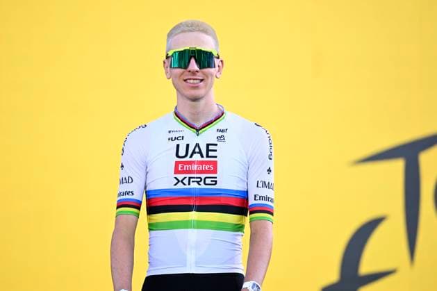Tour de France 2026 Media Activities 02 07 2026 BARCELONA, SPAIN - JULY 02 : Pogacar Tadej (SLO) of UAE Team Emirates XRG on the podium pictured during the teams presentation prior to the 113rd edition of Tour de France an UCI World Tour 2.UWT Team Time Trial stage for Men Elite of 19 km with start in Barcelona and finish in Barcelona on July 2, 2026 in Barcelona, Spain, 02 07 2026 Barcelona Spain  Copyright: xTomasxSiskx