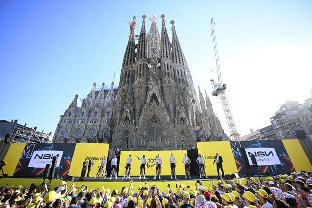 Tour de France 2026 Media Activities 02 07 2026 BARCELONA, SPAIN - JULY 02 : Team NSN Development on the podium pictured during the teams presentation prior to the 113rd edition of Tour de France an UCI World Tour 2.UWT Team Time Trial stage for Men Elite of 19 km with start in Barcelona and finish in Barcelona on July 2, 2026 in Barcelona, Spain, 02 07 2026 Barcelona Spain  Copyright: xTomasxSiskx