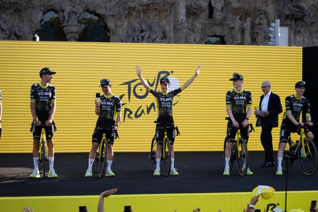 July 2, 2026, Barcelona, Turin, SPAIN: BARCELONA, SPAIN - JULY 04 : ..Jonas Vingegaard during the 113th Tour De France Teams Presentation at Sagrada FamoÂ­lia Barcelona SPAIN - ZUMAm214 0860598683st Copyright: xMatteoxSeccix