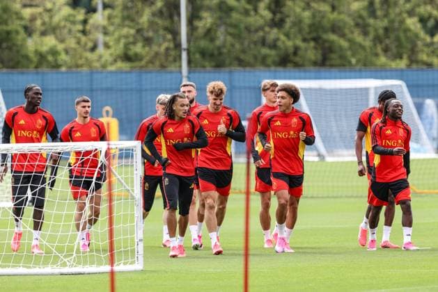 Belgium s players pictured during a training session of Belgian national soccer team Red Devils, on Thursday 02 July 2026 in their base camp, home of the Seattle Sounders, Renton, Seattle, USA. The Rode Duivels - Diables Rouges qualified for the knockout stage of the 2026 FIFA World Cup, WM, Weltmeisterschaft, Fussball where they ll meet USA in the round of 16 on July 7th. BRUNOxFAHY  x180196080x
