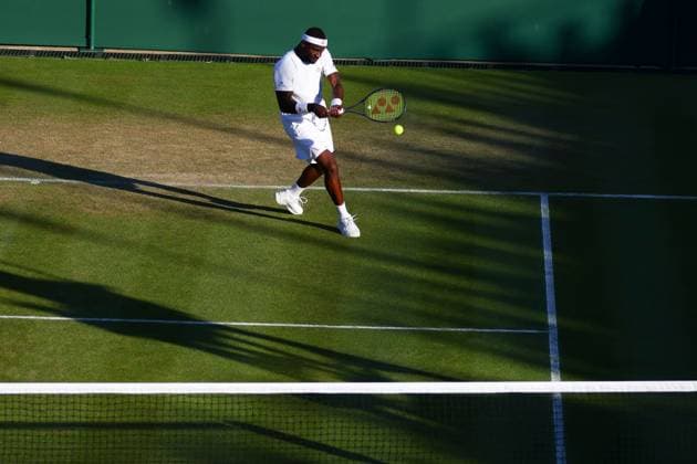 Frances Tiafoe during his second round match Wimbledon Tennis Championships, Day 4, The All England Lawn Tennis and Croquet Club, London, UK - 02 Jul 2026London The All England Lawn Tennis and United Kingdom  Copyright: xKieranxMcManus Shutterstockx 16970349gk