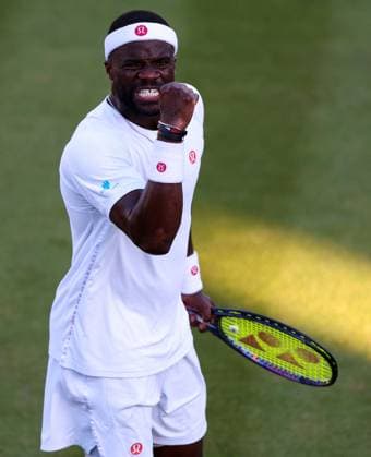 Frances Tiafoe celebrates winning the third set during his second round match Wimbledon Tennis Championships, Day 4, The All England Lawn Tennis and Croquet Club, London, UK - 02 Jul 2026London The All England Lawn Tennis and United Kingdom  Copyright: xKieranxMcManus Shutterstockx 16970349gt