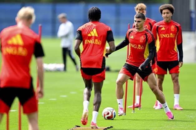 Belgium s Matias Fernandez-Pardo pictured during a training session of Belgian national soccer team Red Devils, on Thursday 02 July 2026 in their base camp, home of the Seattle Sounders, Renton, Seattle, USA. The Rode Duivels - Diables Rouges qualified for the knockout stage of the 2026 FIFA World Cup, WM, Weltmeisterschaft, Fussball where they ll meet USA in the round of 16 on July 7th. DIRKxWAEM  x180197268x