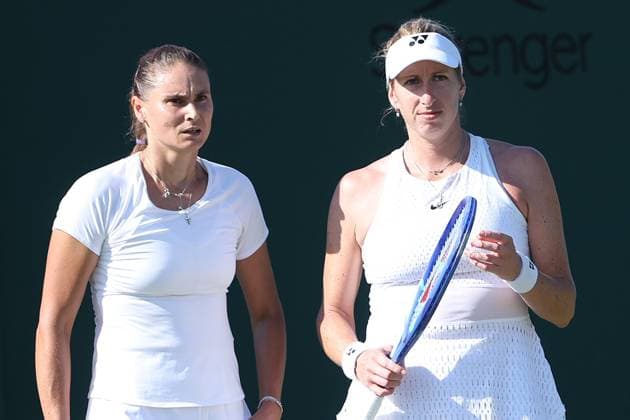 The Championships Wimbledon 2026- DAY 4- 02 07 2026 Great Britain, London, All England Lawn Tennis Club, The Championships Wimbledon 2026 - DAY 4- 02 07 2026 Belgian player Magali Kempen (BEL) and her doubles partner Alexandra Panova (RUS) pictured during their first round double match in London , All England Lawn Tennis Club at The Championships Wimbledon 2026 LONDON GREAT BRITAIN  Copyright: xMélaniexJeusettex