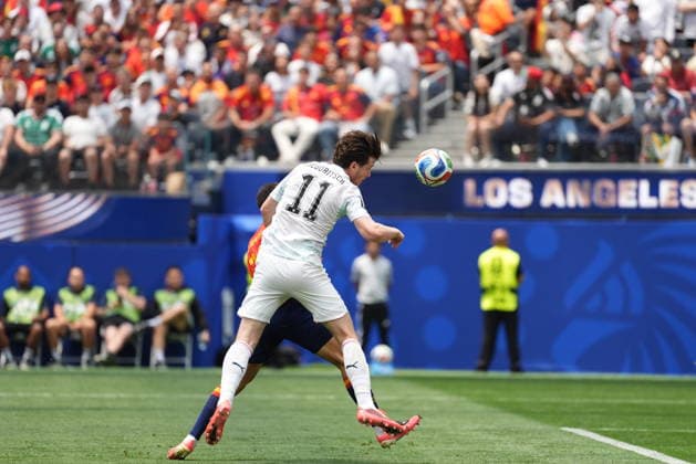 Spain v Austria - FIFA World Cup, WM, Weltmeisterschaft, Fussball 2026 - Round of 32 LOS ANGELES, CALIFORNIA - JULY 2: Michael Gregoritsch (11) of Austria in action during the 2026 FIFA World Cup Round of 32 match between Spain and Austria at the Los Angeles Stadium (SoFi Stadium) in Inglewood, California, United States on July 2, 2026. Tayfun Coskun Anadolu California United States. Editorial use only. Please get in touch for any other usage.  Copyright: x2026xAnadoluxTayfunxCoskunx