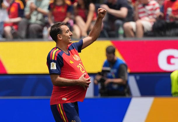(260703) -- LOS ANGELES, July 3, 2026 -- Mikel Oyarzabal of Spain celebrates after scoring during the round of 32 match between Spain and Austria at the 2026 FIFA World Cup, WM, Weltmeisterschaft, Fussball at Los Angeles Stadium in Los Angeles, the United States, July 2, 2026. ) (SP)U.S.-LOS ANGELES-FOOTBALL-FIFA WORLD CUP-ROUND OF 32-ESP VS AUT HuangxZongzhi 