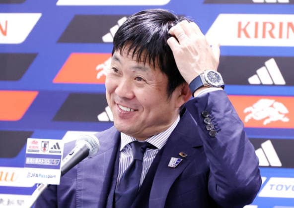 Japan s football national team, Nationalteam head coach Hajime Moriyasu speaks at a press conference, PK, Pressekonferenz after he came back from the 2026 FIFA World Cup, WM, Weltmeisterschaft, Fussball at the Japan Football Association headquarters in Tokyo on Thursday, July 2, 2026. Japan was defeatd by Brazil at the round of 32 match. Noxthirdxpartyxsales  0860606018st YoshioxTsunodax