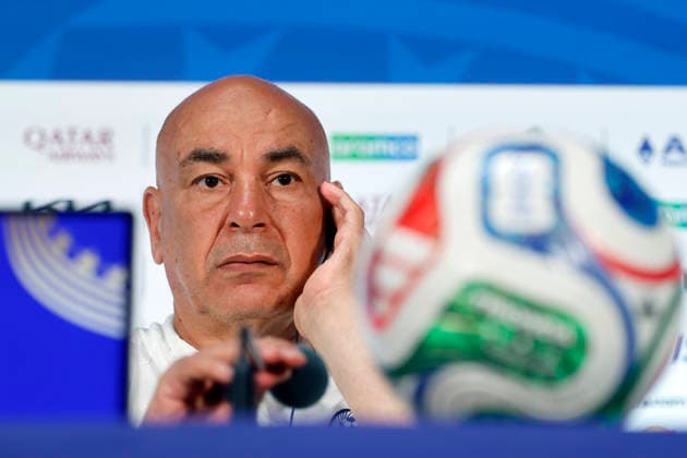 Egypt s national team, Nationalteam coach Hossam Hassan participates in a press conference, PK, Pressekonferenz in Dallas, USA 02 July 2026. Egypt national team press conference !ACHTUNG: NUR REDAKTIONELLE NUTZUNG!  Copyright: xMariscalx AMDEP7853 20260702-55020781847_1