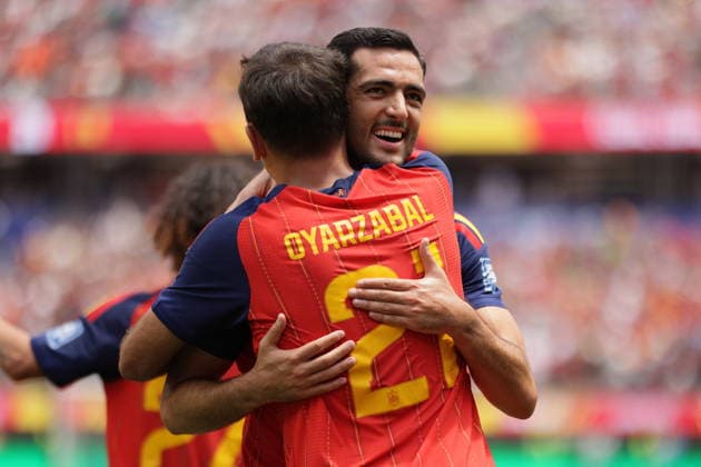 RECORD DATE NOT STATED FIFA World Cup, WM, Weltmeisterschaft, Fussball 2026 - Round of 32 - Spain vs Austria Mikel Oyarzabal of Spain celebrates scoring the 3-0 goal during the FIFA World Cup 2026 Round of 32 match Spain against Austria, in Los Angeles, USA, 02 July 2026. INGLEWOOD United States  Copyright: xCHRISTOPHERxTORRESx