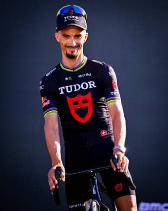 Tour de France 2026 Media Activities 02 07 2026 BARCELONA, SPAIN - JULY 02 : Alaphilippe Julian (FRA) of Tudor Pro Cycling Team pictured during the teams presentation prior to the 113rd edition of Tour de France an UCI World Tour 2.UWT Team Time Trial stage for Men Elite of 19 km with start in Barcelona and finish in Barcelona on July 2, 2026 in Barcelona, Spain, 02 07 2026  Copyright: xTomasxSiskx