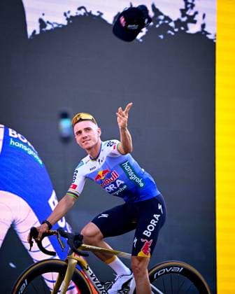 Tour de France 2026 Media Activities 02 07 2026 BARCELONA, SPAIN - JULY 02 : Evenepoel Remco (BEL) of Red Bull BORA Hansgrohe pictured during the teams presentation prior to the 113rd edition of Tour de France an UCI World Tour 2.UWT Team Time Trial stage for Men Elite of 19 km with start in Barcelona and finish in Barcelona on July 2, 2026 in Barcelona, Spain, 02 07 2026  Copyright: xTomasxSiskx