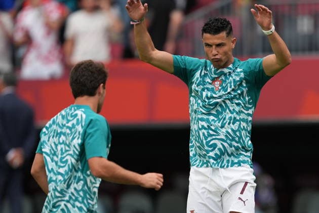 Portugal v Croatia - FIFA World Cup, WM, Weltmeisterschaft, Fussball 2026 - Round of 32 TORONTO, CANADA - JULY 2: Cristiano Ronaldo (7) of Portugal warms up prior the 2026 FIFA World Cup Round of 32 match between Portugal and Croatia at Toronto Stadium (BMO Field) in Toronto, Ontario, Canada on July 2, 2026. Mert Alper Dervis Anadolu Ontario Canada. Editorial use only. Please get in touch for any other usage.  Copyright: x2026xAnadoluxMertxAlperxDervisx