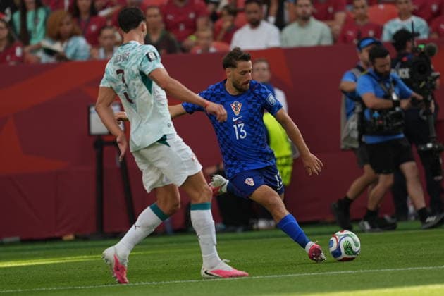 Portugal v Croatia - FIFA World Cup, WM, Weltmeisterschaft, Fussball 2026 - Round of 32 TORONTO, CANADA - JULY 02: Nikola Vlasic (13) of Croatia in action during the 2026 FIFA World Cup First Stage Group I match between Portugal and Croatia at Toronto Stadium (BMO Field) in Toronto, Ontario, Canada on July 02, 2026. Mert Alper Dervis Anadolu Ontario Canada. Editorial use only. Please get in touch for any other usage.  Copyright: x2026xAnadoluxMertxAlperxDervisx