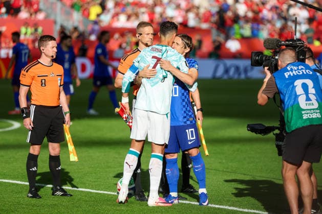 Portugal v Croatia: Round Of 32 - FIFA World Cup, WM, Weltmeisterschaft, Fussball 2026 Cristiano Ronaldo of Portugal and Luka Modric of Croatia during the FIFA World Cup 2026 Round Of 32 match between Portugal and Croatia at Toronto Stadium on July 2, 2026 in Toronto, Canada.  SanjinxStrukic PIXSELL