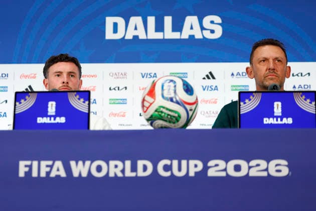 Australian head coach Tony Popovic speaks at a press conference, PK, Pressekonferenz in Dallas, USA 02 July 2026. Australian national team, Nationalteam press conference !ACHTUNG: NUR REDAKTIONELLE NUTZUNG!  Copyright: xMariscalx GR5018 20260702-55020782757_1