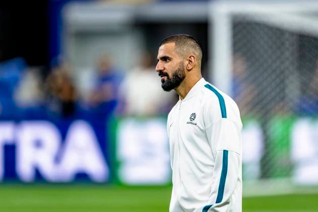 DALLAS - Aziz Behich of Australia during the 2026 World Cup at AT&T Stadium on July 2, 2026, in Dallas, United States. (Photo by Stefan Koops EYE4IMAGES DeFodi Images) - *** DALLAS: Aziz Behich of Australia during the 2026 World Cup at AT&T Stadium on July 2, 2026, in Dallas, United States. Photo by Stefan Koops, EYE4IMAGES, DeFodi Images