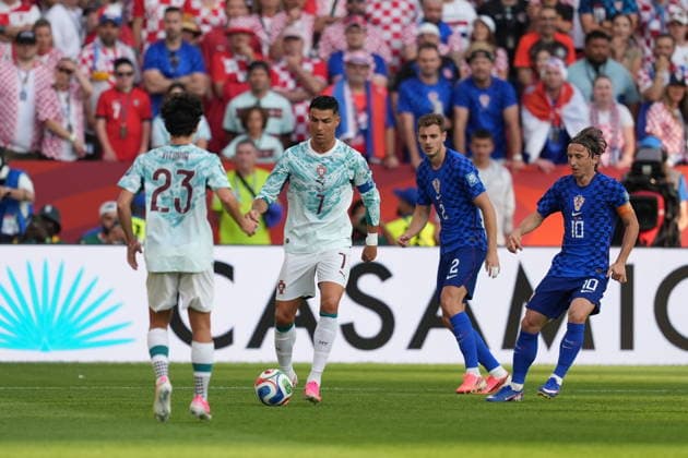 Portugal v Croatia - FIFA World Cup, WM, Weltmeisterschaft, Fussball 2026 - Round of 32 TORONTO, CANADA - JULY 02: Cristiano Ronaldo (7) of Portugal in action during the 2026 FIFA World Cup First Stage Group I match between Portugal and Croatia at Toronto Stadium (BMO Field) in Toronto, Ontario, Canada on July 02, 2026. Mert Alper Dervis Anadolu Ontario Canada. Editorial use only. Please get in touch for any other usage.  Copyright: x2026xAnadoluxMertxAlperxDervisx
