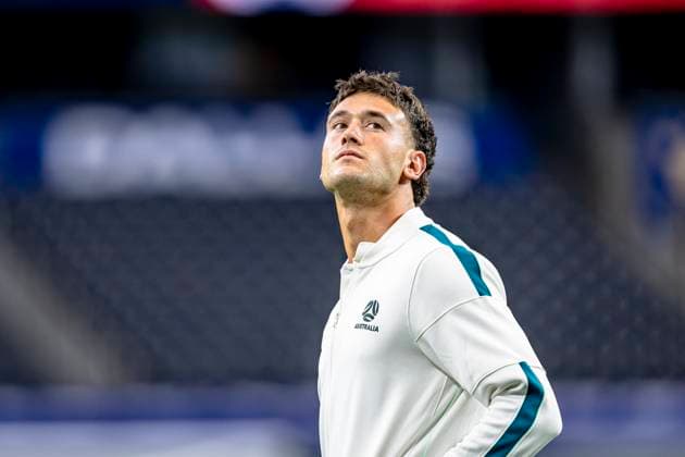 DALLAS - Alessandro Circati of Australia during the 2026 World Cup at AT&T Stadium on July 2, 2026, in Dallas, United States. (Photo by Stefan Koops EYE4IMAGES DeFodi Images) - *** DALLAS: Alessandro Circati of Australia during the 2026 World Cup at AT&T Stadium on July 2, 2026, in Dallas, United States. Photo by Stefan Koops, EYE4IMAGES, DeFodi Images