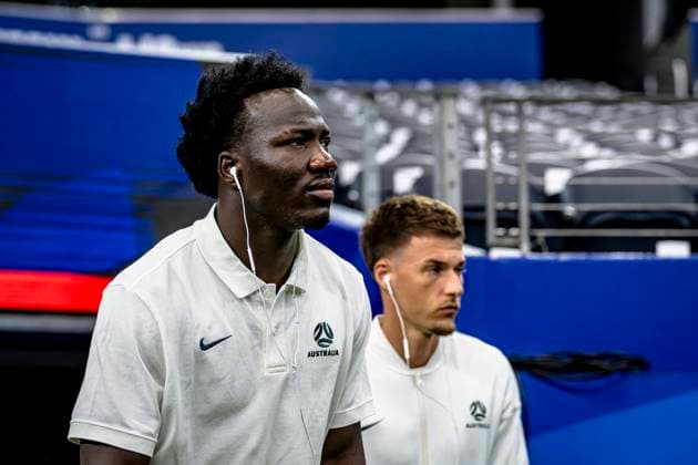 DALLAS - Nestory Irankunda of Australia during the 2026 World Cup at AT&T Stadium on July 2, 2026, in Dallas, United States. (Photo by Stefan Koops EYE4IMAGES DeFodi Images) - *** DALLAS: Nestory Irankunda of Australia during the 2026 World Cup at AT&T Stadium on July 2, 2026, in Dallas, United States. Photo by Stefan Koops, EYE4IMAGES, DeFodi Images