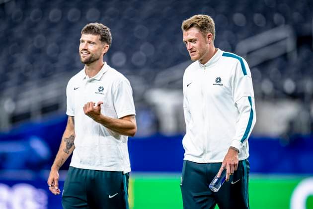 DALLAS - (r) Harry Souttar of Australia during the 2026 World Cup at AT&T Stadium on July 2, 2026 in Dallas, United States. (Photo by Stefan Koops EYE4IMAGES DeFodi Images) - *** DALLAS — Harry Souttar of Australia during the 2026 World Cup at AT&T Stadium on July 2, 2026, in Dallas, United States. Photo by Stefan Koops, EYE4IMAGES, DeFodi Images