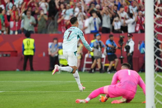 Portugal v Croatia - FIFA World Cup, WM, Weltmeisterschaft, Fussball 2026 - Round of 32 TORONTO, CANADA - JULY 02: Cristiano Ronaldo (7) of Portugal celebrates after scoring a goal from penalty during the 2026 FIFA World Cup First Stage Round of 32 match between Portugal and Croatia at Toronto Stadium (BMO Field) in Toronto, Ontario, Canada on July 02, 2026. Mert Alper Dervis Anadolu Ontario Canada. Editorial use only. Please get in touch for any other usage.  Copyright: x2026xAnadoluxMertxAlperxDervisx