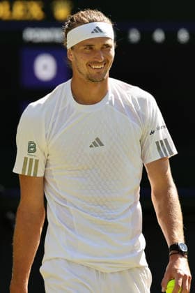 (260703) -- LONDON, July 3, 2026 -- Alexander Zverev of Germany reacts during the men s singles second round match against Valentin Royer of France at the Wimbledon Tennis Championships in London, Britain, on July 2, 2026. (Photo by Xinhua) (SP)BRITAIN-LONDON-TENNIS-WIMBLEDON-MEN S SINGLES DinendraxHaria 