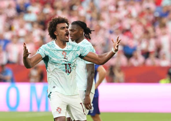 (260703) -- TORONTO, July 3, 2026 -- Renato Veiga of Portugal reacts during the round of 32 match between Portugal and Croatia at the 2026 FIFA World Cup, WM, Weltmeisterschaft, Fussball at Toronto Stadium in Toronto, Canada, July 2, 2026. (Photo by Xinhua) (SP)CANADA-TORONTO-FOOTBALL-FIFA WORLD CUP-ROUND OF 32-POR VS CRO ZouxZheng 