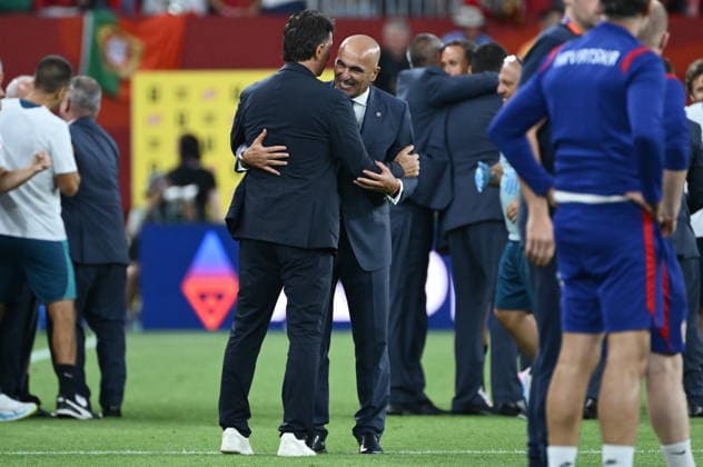 Toronto, July 26, 2026. BMO Field, 2026 FIFA World Cup, WM, Weltmeisterschaft, Fussball Portugal vs. Croatia, World Cup Round of 32 knockout match. In the photo: Zlatko Dalic, Roberto Martinez. Photo: Boris Kovacev CROPIX Copyright: xxBorisxKovacevx bk_portugal_hrvatska94-020726