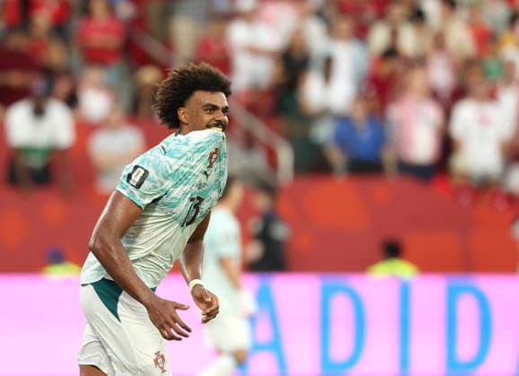 (260703) -- TORONTO, July 3, 2026 -- Renato Veiga of Portugal reacts during the round of 32 match between Portugal and Croatia at the 2026 FIFA World Cup, WM, Weltmeisterschaft, Fussball at Toronto Stadium in Toronto, Canada, July 2, 2026. (Photo by Xinhua) (SP)CANADA-TORONTO-FOOTBALL-FIFA WORLD CUP-ROUND OF 32-POR VS CRO ZouxZheng 