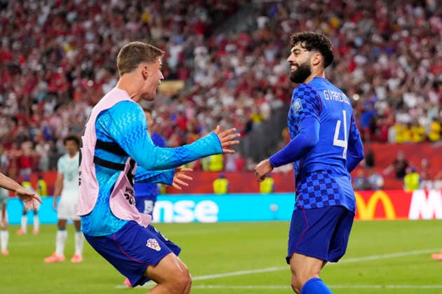 July 2, 2026, Toronto, Ontario, Canada: Josko Gvardiol of Croatia celebrates after scoring his team s second goal later disallowed by VAR during the FIFA World Cup, WM, Weltmeisterschaft, Fussball 2026 Round Of 32 match between Portugal and Croatia at Toronto Stadium on July 02, 2026 in Toronto, Ontario. Portugal V Croatia: Round Of 32 - FIFA World Cup 2026  - ZUMAa181 20260702_zaa_a181_138 Copyright: xJosexBretonx