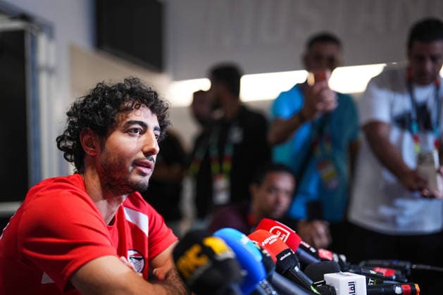 Ahead of the Australia v Egypt - FIFA World Cup, WM, Weltmeisterschaft, Fussball 2026 - Round of 32 TEXAS, UNITED STATES - JULY 2: Mohamed Hany of Egypt speaks during a press conference, PK, Pressekonferenz ahead of Egypt s FIFA World Cup 2026 Round of 32 match against Australia at Washburne Stadium in Dallas, Texas, United States, on July 2, 2026. Hakan Akgun Anadolu Texas United States. Editorial use only. Please get in touch for any other usage.  Copyright: x2026xAnadoluxHakanxAkgunx